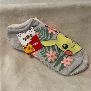 NEW Pokemon Pikachu Floral No-Show Socks